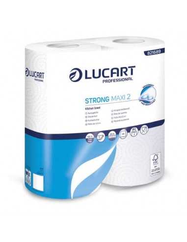 Rotolo cucina 2 veli Lucart STRONG MAXI 2 - 88 strappi per rotolo - conf. 2 rotoli - 821689