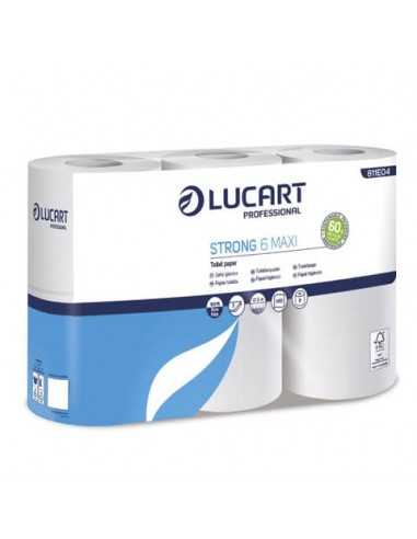 Carta igienica 2 veli in pura cellulosa 300 strappi Lucart Professional Strong Maxi conf. 6 rotoli - 811E04