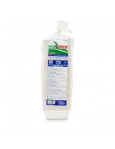 Vaschetta bio-compostabile ecoCanny Take Away bianco 1/2 porzioni conf. 100 pz - ECO‐T12CA