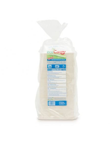 Vaschetta bio-compostabile ecoCanny Take Away bianco 2/3 porzioni conf. 100 pz - ECO‐T23CA