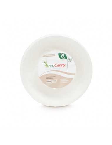 Piatti fondi bio-compostabili ecoCanny Everyday bianco Ø189x40 mm conf. 50 pz - ECO‐189CA