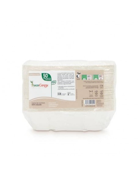 Vaschetta patatine bio-compostabile ecoCanny Take Away bianco 173x123x40 mm conf. 50 pz - ECO-T12PCA