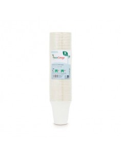 Bicchieri in fibre vegetali ecoCanny bio-compostabili bianco 200 cc conf. 50 pz - ECO‐C200CA