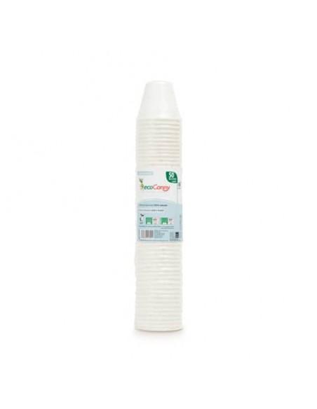 Bicchieri da caffè in fibre vegetali bio-compostabili ecoCanny bianco 80 cc conf. 50 pz - ECO‐TC10CA