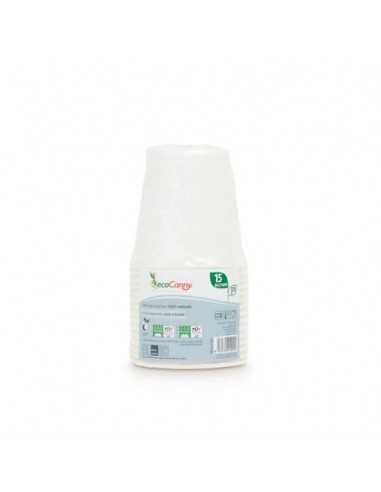 Bicchieri in fibre vegetali ecoCanny bio-compostabili bianco 370 cc conf. 15 pz ECO‐C370