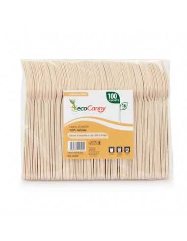 Forchette monouso in legno di betulla bio-compostabili ecoCanny conf. 100 pz ECO‐CA160F