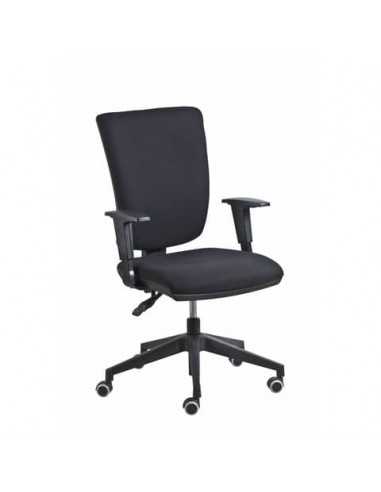 Poltrona semi-direzionale Comfort Seditaly tessuto ignifugo nero braccioli regolabili - CMG0C4E0GB833