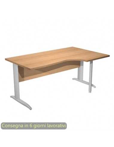 Scrivania destra compatta Presto fianchi metallo a L 160x60/80/100xH.72 cm Artexport faggio - 008K211/6/AR