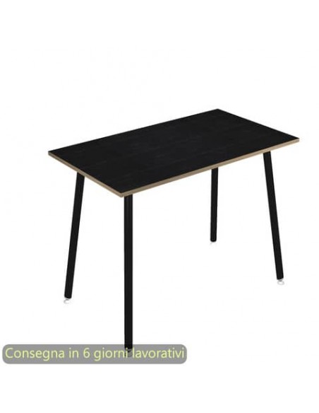 Tavolo alto Skinny Metal 140x80xH.105 cm con gambe metalliche nere Artexport piano nero - 6402-DJC-8C-AQ