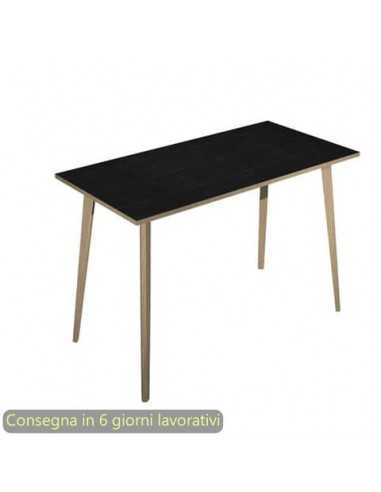 Tavolo alto Woody 160x80xH.105 cm con gambe rovere Artexport piano nero 6403-DKC-8C-AQ