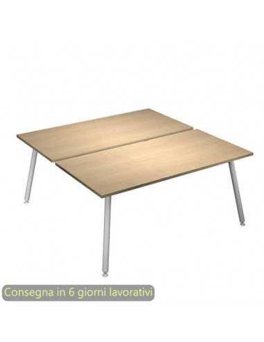 Scrivania Skinny Metal per open space 2 postazioni 180x166xH.74