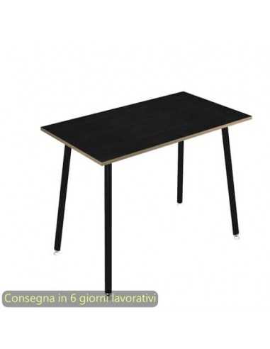 Tavolo alto Skinny Metal 180x80xH.105 cm con gambe metalliche nere Artexport piano nero - 6405-DJC-8C-AQ