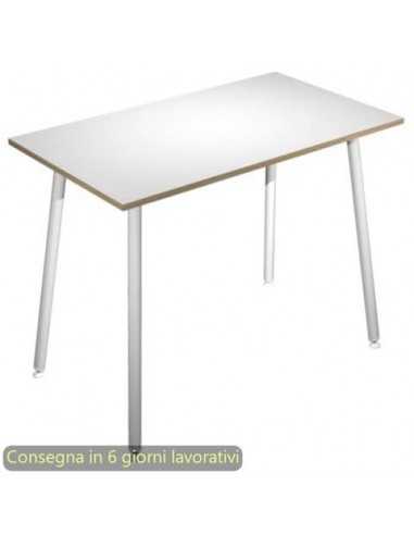 Tavolo alto Skinny Metal 140x80xH.105 cm con gambe met. bianche Artexport piano bianco - 6402-DJC-3C-AN