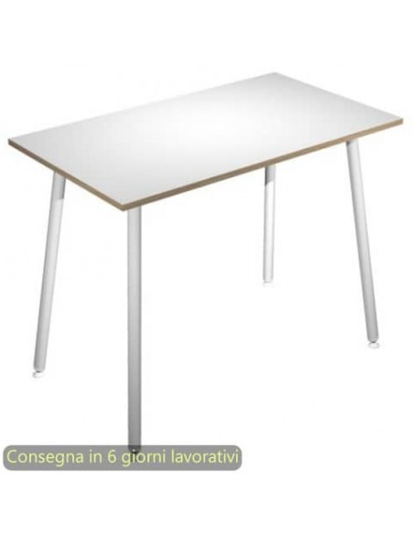 Tavolo alto Skinny Metal 120x80xH.105 cm con gambe met. bianche Artexport piano bianco - 6404-DJC-3C-AN