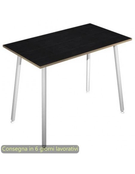 Tavolo alto Skinny Metal 180x80xH.105 cm con gambe met. bianche Artexport piano nero - 6405-DJC-8C-AN