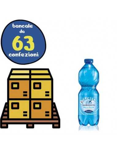 Bancale 63 confezioni da 24 bottigliette di acqua minaerale frizzante San Benedetto da 500 ml