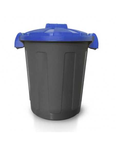 Bidone 25 litri dotato di coperchio e due chiusure esterne PP Mobil Plastic blu - 105/25-BLB