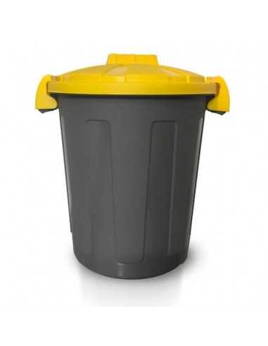 Bidone 25 litri dotato di coperchio e due chiusure esterne PP Mobil Plastic giallo - 105/25-GIA