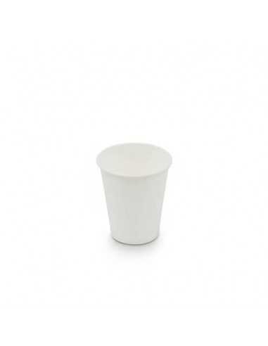 Bicchieri compostabili in cartoncino a dispersione acquosa bianco ecoCanny 180 ml - conf. 50 pezzi - ECO-CUP180W