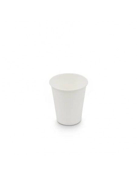 Bicchieri compostabili in cartoncino a dispersione acquosa bianco ecoCanny 180 ml - conf. 50 pezzi - ECO-CUP180W