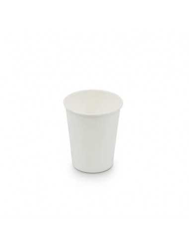 Bicchieri compostabili in cartoncino a dispersione acquosa bianco ecoCanny 240 ml - conf. 50 pezzi - ECO-CUP240W