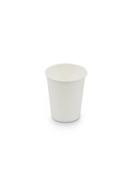 Bicchieri compostabili in cartoncino a dispersione acquosa bianco ecoCanny 240 ml - conf. 50 pezzi - ECO-CUP240W