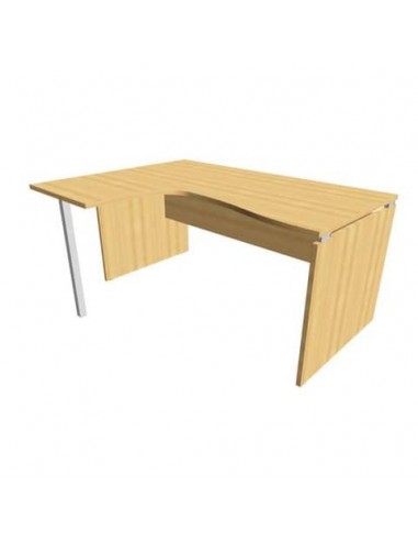 Scrivania penisola sinistra piano faggio 160x120xH.75 cm fianco a pannello in melaminico Practika P4 ECSLP16S-FA-FA