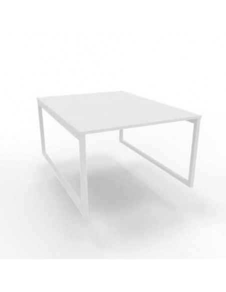 Bench piano bianco 120x160xH.75 cm gamba ad anello in acciaio bianco linea Practika P2 Quadrifoglio - ECBEA12-BA-I