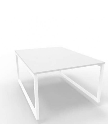 Bench piano grigio 120x160xH.75 cm gamba ad anello in acciaio bianco linea Practika P2 Quadrifoglio - ECBEA12-GR-I