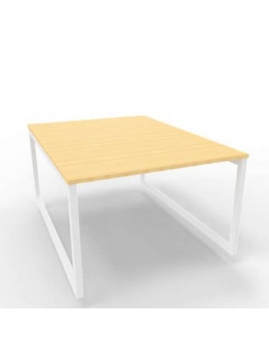 Bench piano faggio 120x160xH.75 cm gamba ad anello in acciaio bianco linea Practika P2 Quadrifoglio - ECBEA12-FA-I