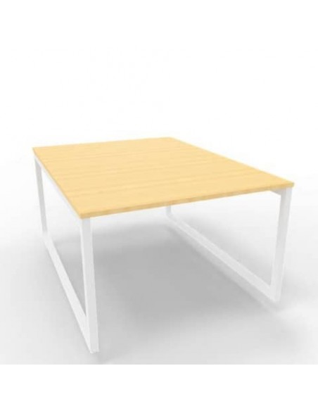 Bench piano faggio 120x160xH.75 cm gamba ad anello in acciaio bianco linea Practika P2 Quadrifoglio - ECBEA12-FA-I