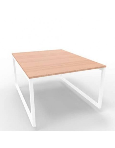 Bench piano noce canaletto 120x160xH.75 cm gamba ad anello in acciaio bianco linea Practika P2 - ECBEA12-NO-I