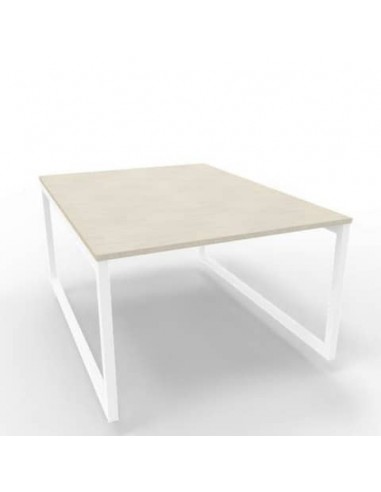 Bench piano cemento 120x160xH.75 cm gamba ad anello in acciaio bianco linea Practika P2 Quadrifoglio - ECBEA12-CL-I