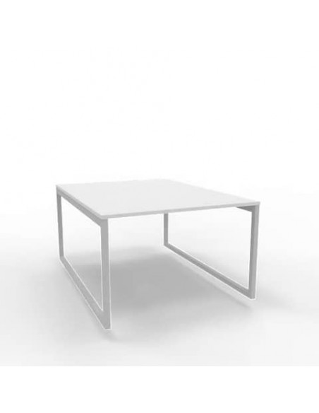 Bench piano grigio 120x160xH.75 cm gamba ad anello in acciaio argento linea Practika P2 Quadrifoglio - ECBEA12-GR-A