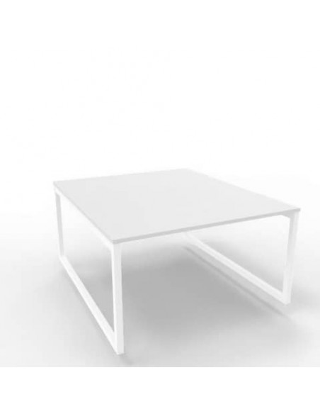 Bench piano grigio 140x160xH.75 cm gamba ad anello in acciaio bianco linea Practika P2 Quadrifoglio - ECBEA14-GR-I