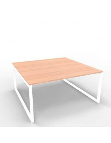 Bench piano noce canaletto 140x160xH.75 cm gamba ad anello in acciaio bianco linea Practika P2 - ECBEA14-NO-I