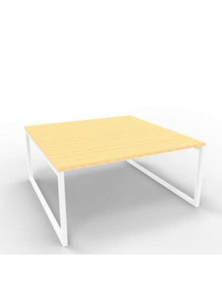 Bench piano faggio 160x160xH.75 cm gamba ad anello in acciaio bianco linea Practika P2 Quadrifoglio - ECBEA16-FA-I