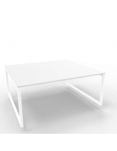 Bench piano grigio 180x160xH.75 cm gamba ad anello in acciaio bianco linea Practika P2 Quadrifoglio - ECBEA18-GR-I