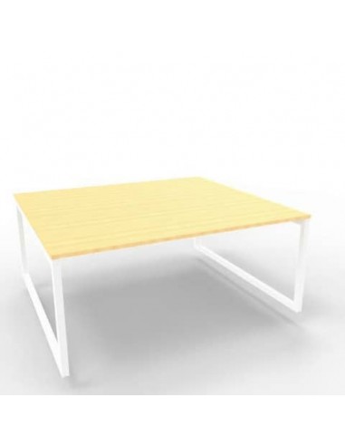 Bench piano faggio 180x160xH.75 cm gamba ad anello in acciaio bianco linea Practika P2 Quadrifoglio - ECBEA18-FA-I