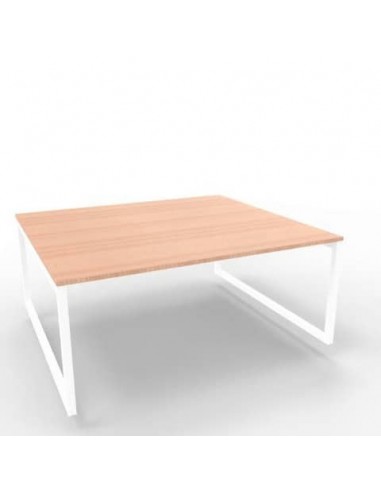 Bench piano noce canaletto 180x160xH.75 cm gamba ad anello in acciaio bianco linea Practika P2 - ECBEA18-NO-I