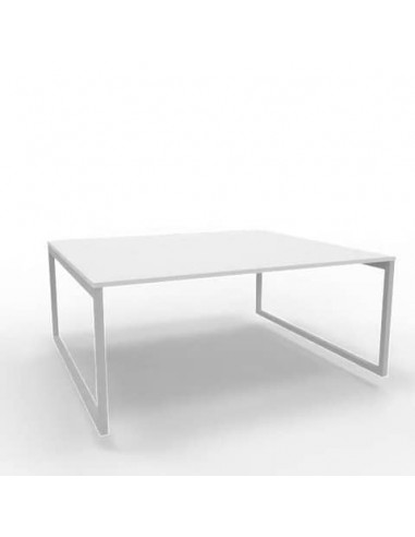 Bench piano grigio 180x160xH.75 cm gamba ad anello in acciaio argento linea Practika P2 Quadrifoglio - ECBEA18-GR-A