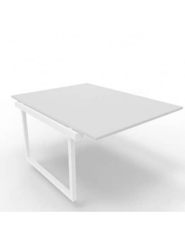 Postazione aggiuntiva bench piano grigio 120x160xH.75 cm gamba ad anello in acciaio bianco Practika P2 ECBIA12-GR-I