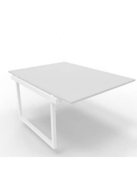 Postazione aggiuntiva bench piano grigio 120x160xH.75 cm gamba ad anello in acciaio bianco Practika P2 ECBIA12-GR-I