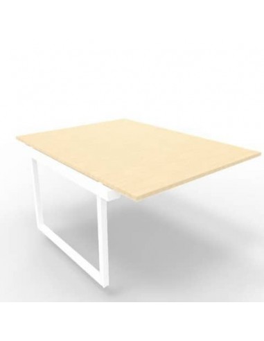 Postazione aggiuntiva bench piano rovere 120x160xH.75 cm gamba ad anello in acciaio bianco Practika P2 ECBIA12-RK-I