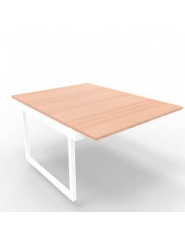 Postazione aggiuntiva bench piano noce 120x160xH.75 cm gamba ad anello in acciaio bianco Practika P2 ECBIA12-NO-I