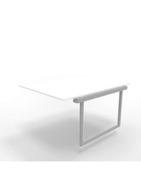 Postazione aggiuntiva bench piano bianco 120x160xH.75 cm gamba ad anello in acciaio argento Practika P2 ECBIA12-BA-A