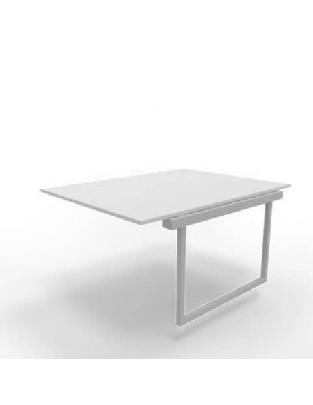 Postazione aggiuntiva bench piano grigio 120x160xH.75 cm gamba ad anello in acciaio argento Practika P2 ECBIA12-GR-A