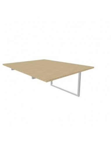 Postazione aggiuntiva bench piano rovere 120x160xH.75 cm gamba ad anello in acciaio argento Practika P2 ECBIA12-RK-A