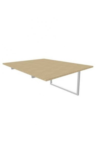 Postazione aggiuntiva bench piano rovere 120x160xH.75 cm gamba ad anello in acciaio argento Practika P2 ECBIA12-RK-A