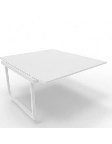 Postazione aggiuntiva bench piano bianco 140x160xH.75 cm gamba ad anello in acciaio bianco Practika P2 ECBIA14-BA-I